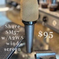 Shure SM57 dynamic mic w/A2WS wind screen, clip, & bag - $95