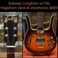 Subway Longhorn w/‘70s Hagstrom H II N neck & electronics w/gig bag - $895