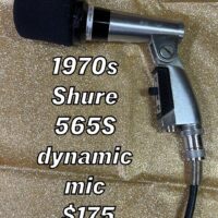 1970s Shure 565S dynamic mic w/cable - $175