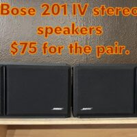 Bose 201 IV stereo speakers - $75 for the pair.
