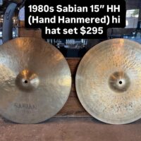 1980s Sabian 15” HH (Hand Hammered) hi hat set - $295