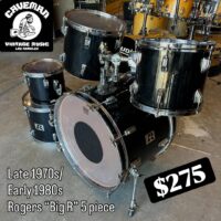 Late 1970s/early 1980s Rogers “Big R” 5 piece drum set. Hoops not shown in picture are included. - $275