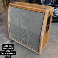 Late 1960s Marshall 4x12” cab (no speakers, re-grilled) w/cover - $795