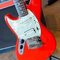 Lefty 1996-‘97 Fender Jag-Stang w/gig bag. Previous owner replaced strap buttons, one switch, and one pot. Priced at $1,250