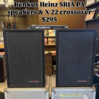Renkus Heinz SR1A PA speakers & X-22 crossover w/flight cases - $295