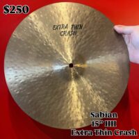 Sabian 15” HH Hand Hammered Extra Thin Crash - $250