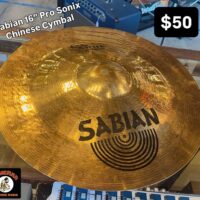 Sabian 16” Pro Sonix Chinese Cymbal - $50